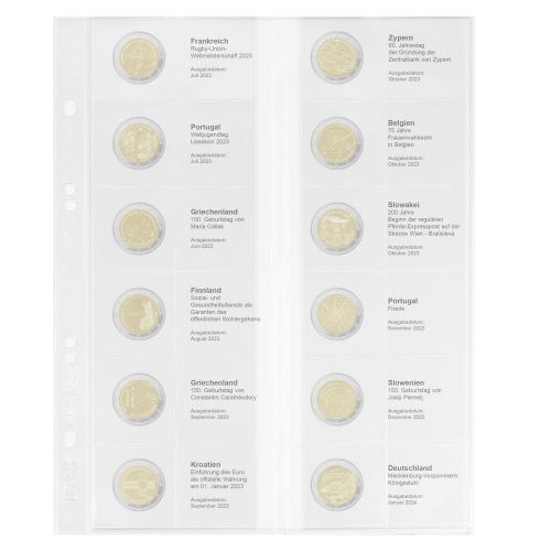 Lindner Vordruckblatt Publica M für 2 Euro-Gedenkmünzen MU2E33 Neu