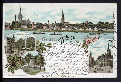 AK Wesel 1897 Kaiserplatz, Grosser Markt, Denkmal, Totalansicht