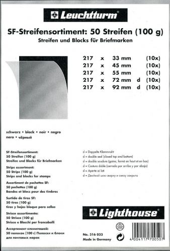 Leuchtturm 50 Klemmstreifen Kiloware 100g schwarz 316033 Neuware
