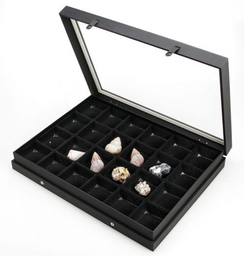 Safe Premium-Vitrine "Black Edition" mit 24 Fächern à 65 x 58 mm Nr. 5676 Neu