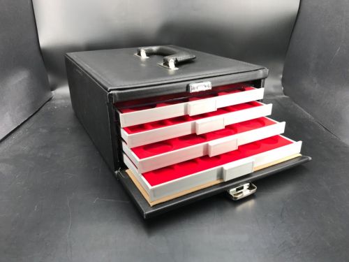 Münzkoffer aus Kunstleder mit 4 Münzboxen Ihrer Wahl! Neu 8216