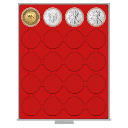 Lindner Münzbox Standard mit 20 Fächern für Münzkapseln mit Außen-Ø48mm 2520 Neu