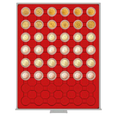 Lindner Münzbox Standard mit 48 Fächern für Münzkapseln mit Außen-Ø26mm 2548 Neu