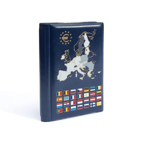 Leuchtturm Taschenalbum ROUTE für 12 Euro-Kursmünzensätze, blau 330102 Neu