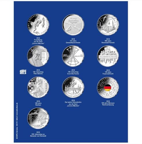 Safe Nachtragsblatt TOPset für 20 Euro Münzen in Kapseln (2018-2019) 7313-2 Neu
