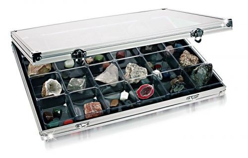 Lindner Alu-Sammelvitrine mit 24 Fächern (65 x 58 mm) 4890-24 Neu