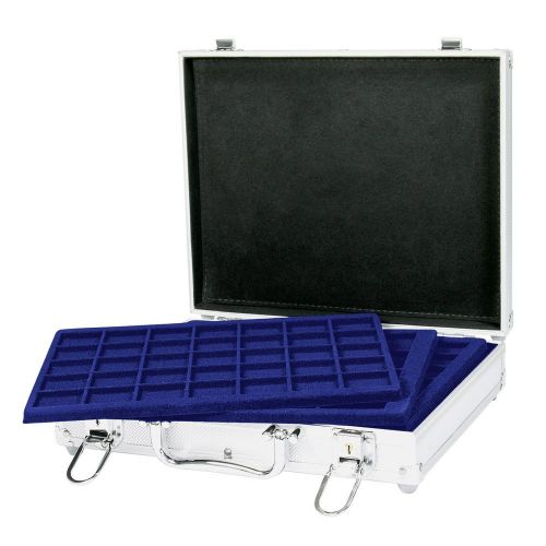 Lindner Münzkoffer S2307-S2135ME mit 6 blauen Tableaus für 210 Münzen Neu