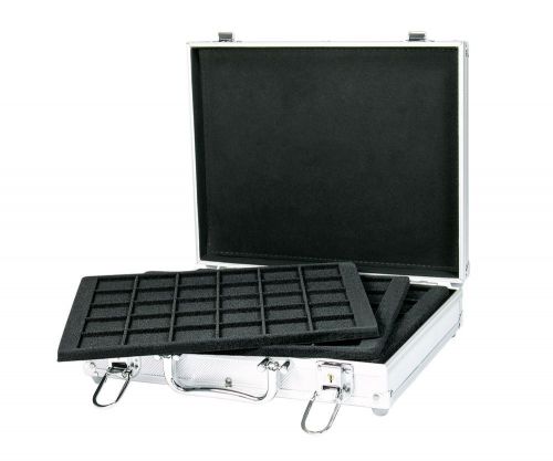 Lindner Münzkoffer S2307-S2115CE mit 6 schwarzen Tableaus für 180 Münzen Neu