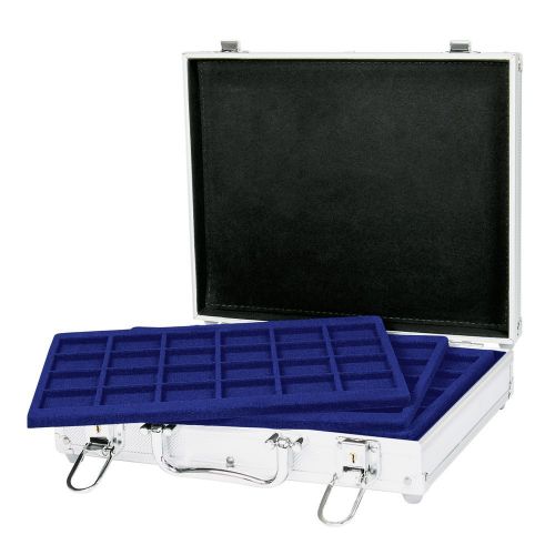Lindner Münzkoffer S2307-S2124ME mit 6 blauen Tableaus für 144 Münzen Neu
