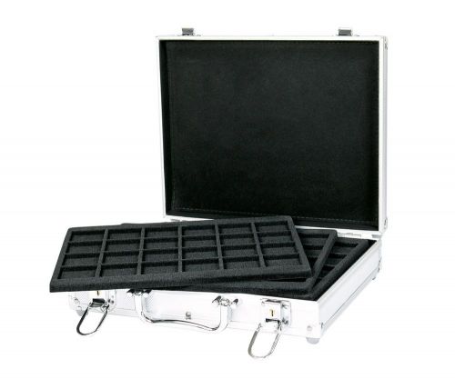 Lindner Münzkoffer S2307-S2124CE mit 6 schwarzen Tableaus für 144 Münzen Neu