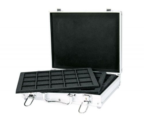 Lindner Münzkoffer S2307-S2120CE mit 6 schwarzen Tableaus für 120 Münzen Neu