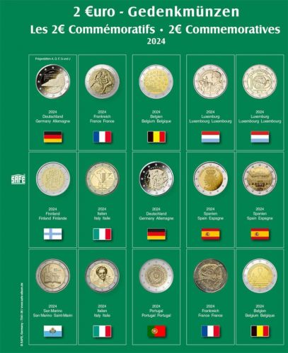Safe Premium Münzblatt für 2€-Münzen des Jahres 2024 Nr. 7341-36 Neu