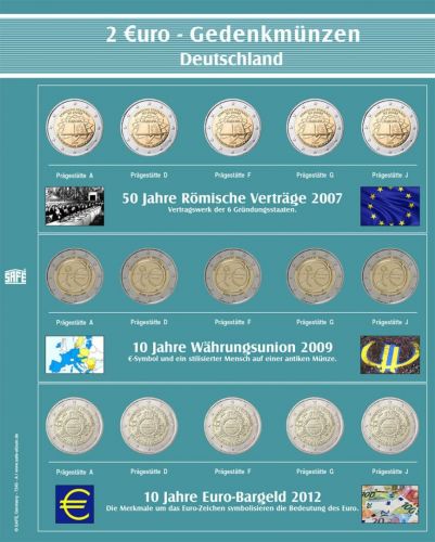 Safe Premium Münzblatt für 2€-Münzen "Bundesländer" Nr. 7345-A Neu