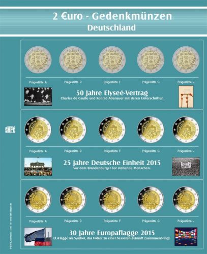 Safe Premium Münzblatt für 2€-Münzen "Bundesländer" Nr. 7345-B Neu