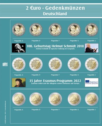 Safe Premium Münzblatt für 2€-Münzen "Bundesländer" Nr. 7345-C Neu