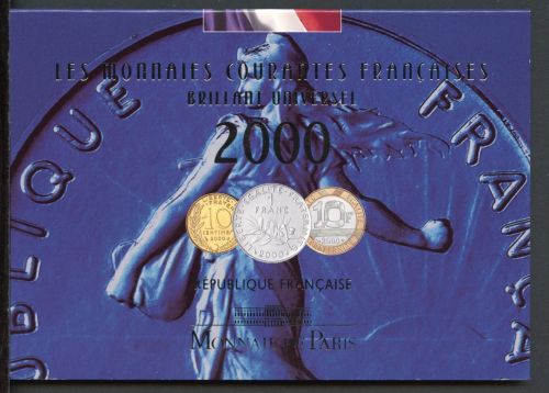 Frankreich Kursmünzensatz 2000 BU