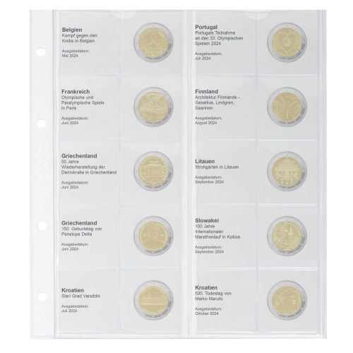 Lindner Karat Vordruckblatt für 2 Euro-Gedenkmünzen 1118-41 Neu