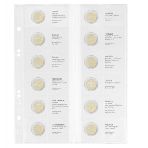 Lindner Vordruckblatt Publica M für 2 Euro-Gedenkmünzen MU2E35 Neu