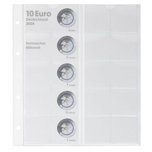 Lindner Karat Vordruckblatt für 10 Euro-Münzen Polymerring (2025) 1110-7 Neu