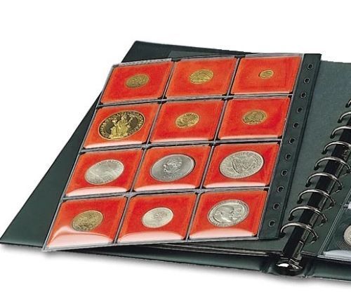 Safe Zusatzblatt für Coin-S Münzalbum mit roten Münzrähmchen Nr. 711 Neu