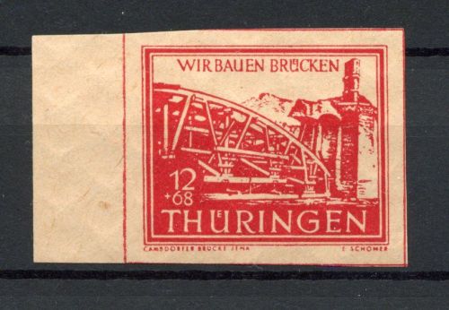 SBZ Thüringen MiNr. 113 by Bogenrand postfrisch geprüft Jasch