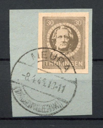 SBZ Thüringen MiNr. 99 BY ay Briefstück tiefst geprüft Schulz