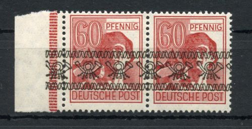 Bi-Zone MiNr. 49 I a postfrisch waag. Paar, geprüft Schlegel
