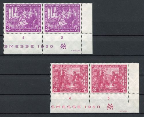 DDR MiNr. 248-249 DZ postfrisch waag. Paare Eckrand ur