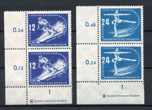 DDR MiNr. 246-247 DZ postfrisch im senkr. Paar Eckrand ul