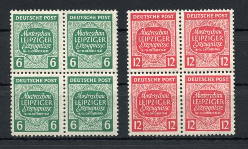 SBZ West-Sachsen MiNr. 124-125 X postfrisch als 4er Blöcke