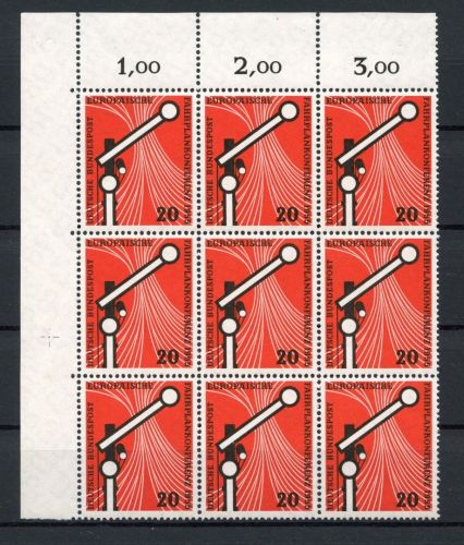 Bund MiNr. 219 postfrisch im 9er Block Eckrand