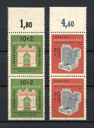 Bund MiNr. 171-172 postfrisch als senkr. Paar Oberrand