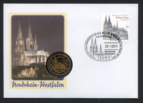 Bund 2011 Numisbrief mit 2 Euro Kölner Dom 2011 G ST