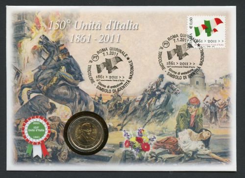 Italien 2011 Numisbrief mit 2 Euro Conti di Cavour 2010 ST