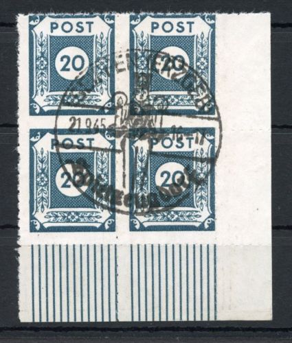 SBZ Ostsachsen MiNr. 48 aL Sonderstempel im 4er Block, Fotoattest Ströh
