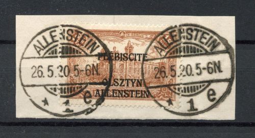 Allenstein MiNr. 12 c Briefstück Kurzbefund Wasels einwandfrei