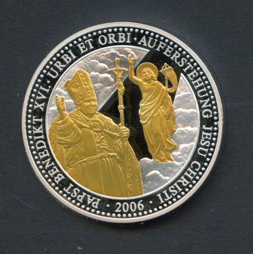 2006 Medaille Papst Benedikt XVI. Urbi et Orbi teilvergoldet PP