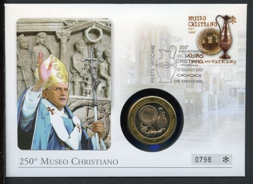 Vatikan Numisbrief 2007 Medaille Papst Benedikt XVI. Christliches Museum