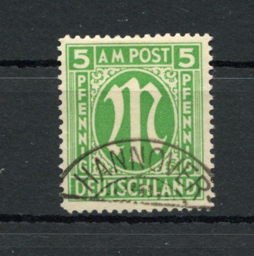 Bi-Zone AM Post MiNr. 12 By gestempelt geprüft Hettler