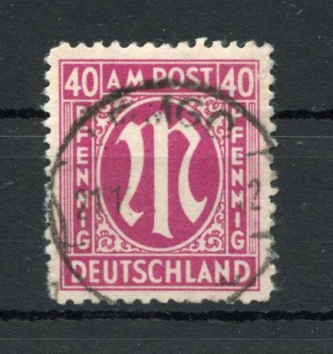 Bi-Zone AM Post MiNr. 30 b Bz gestempelt geprüft Schlegel