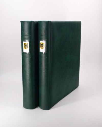 Lindner Ringbinder Grün 1104 mit Signette "Bundesadler", 2 Stück neuwertig