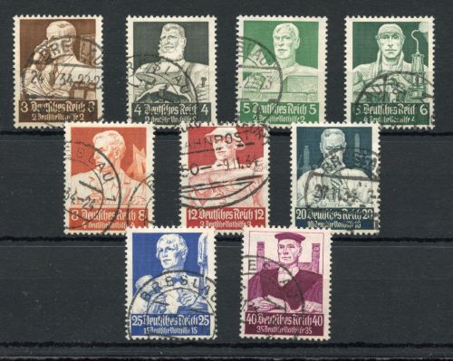 Deutsches Reich MiNr. 556-564 gestempelt Berufsstände