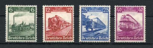 Deutsches Reich MiNr. 580-583 postfrisch 100 Jahre Deutsche Eisenbahn