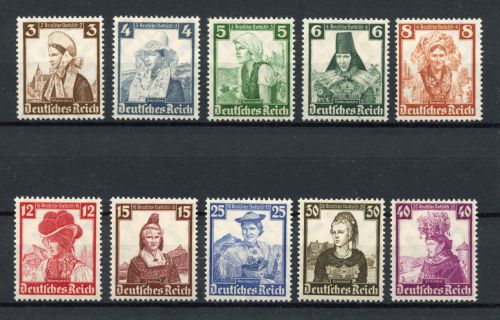 Deutsches Reich MiNr. 588-597 postfrisch Trachten