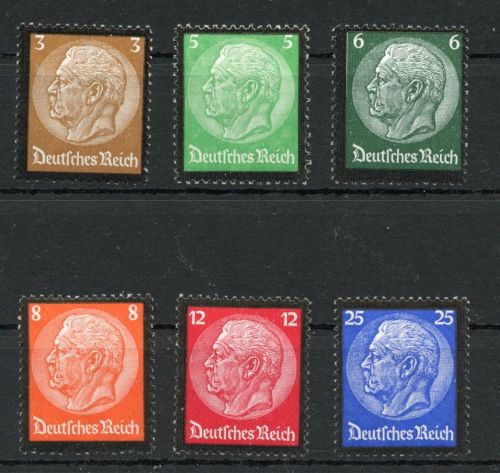 Deutsches Reich MiNr. 548-553 postfrisch Hindenburg
