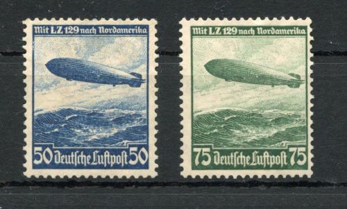 Deutsches Reich MiNr. 606-607 ohne Gummi LZ129