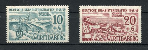 franz. Zone Württemberg MiNr. 38-39 postfrisch Skimeisterschaft