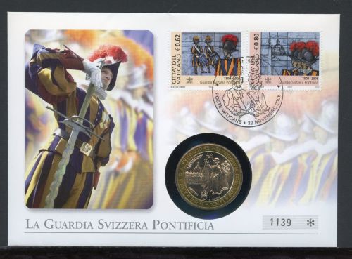 Vatikan Numisbrief 2005 Medaille Papst Benedikt XVI. Schweizer Garde