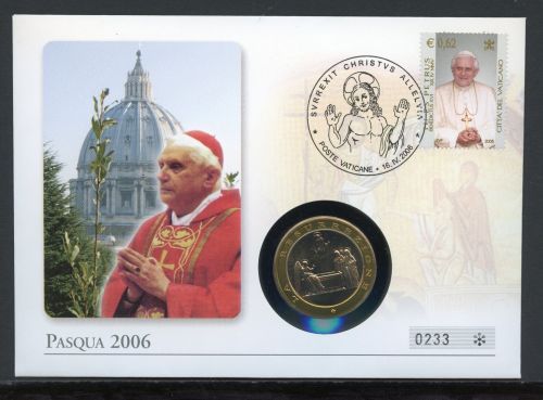 Vatikan Numisbrief 2006 Medaille Papst Benedikt XVI. Ostern