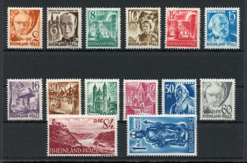 franz. Zone Rheinland Pfalz MiNr. 16-29 postfrisch